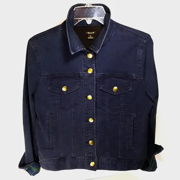 Iman Perfect Fit Stretch Blue Denim Women's Jacket- Size S